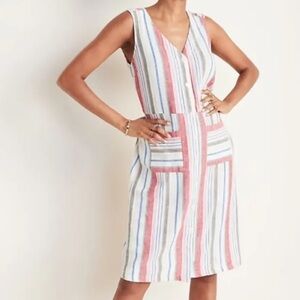 Super cute stripe button down tank dress colorful